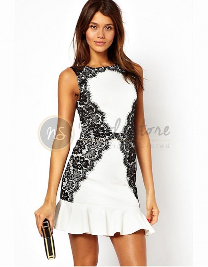 Rochie cu Aplicatii din Dantela LC21142